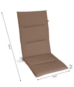 KETTtex Hochlehnerpolster Lindos Taupe, Ca. B120/H4/T50 Cm -Garten & Außenbereich 6906986 WE BG 001 KETTtexHochlehnerpolsterLindosTaupe