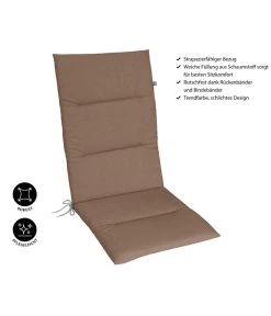 KETTtex Hochlehnerpolster Lindos Taupe, Ca. B120/H4/T50 Cm -Garten & Außenbereich 6906986 WE IG 001 KETTtexHochlehnerpolsterLindosTaupe