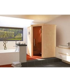 Weka Ecksauna Kiruna Mit Glastür, Inkl. Bio-Ofen -Garten & Außenbereich 6914246 WE MO 001 WekaEcksaunaKiruna1