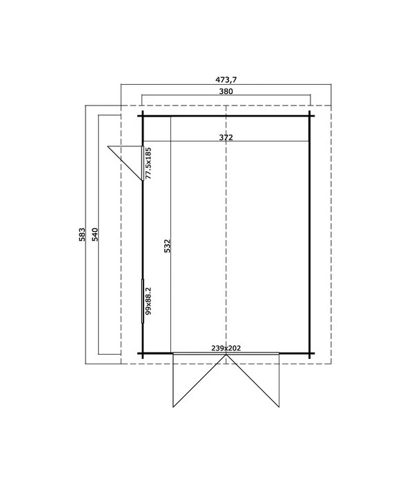 Lasita Maja Garage Yarik 540, Ca. 473,7/H273,6/T583 Cm 3 Lasita Maja Garage Yarik 540, Ca. 473,7/H273,6/T583 Cm – Bild 3
