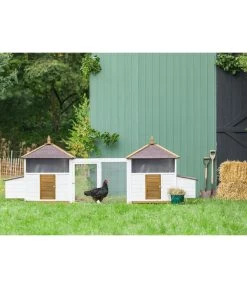 Dehner Hühnerstall Florenz, Weiß/braun, Ca. B122,3/H120,7/T91,7 Cm -Garten & Außenbereich 6919625 6919609 6919617 WE MO 014 DehnerMarkenqualitaetHuehnerstallFlorenzFreigehege