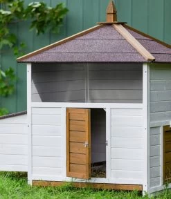 Dehner Hühnerstall Florenz, Weiß/braun, Ca. B122,3/H120,7/T91,7 Cm -Garten & Außenbereich 6919625 6919609 WE MO 005 DehnerMarkenqualitaetHuehnerstallFlorenzFreigehege