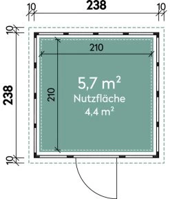 Wolff Finnhaus Metallgerätehaus Eleganto 2424, Ca. B258/H227/T258 Cm -Garten & Außenbereich 6927420 WE DE 001 FinnhausMetallgeraetehaus