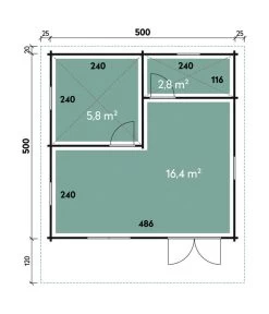 Wolff Finnhaus Gartenhaus Lappland 70-A XL, Inkl. Schlafboden, Ca. B550/H351/T640 Cm -Garten & Außenbereich 6931232 WE DE 001 FinnhausBBHLappland70A