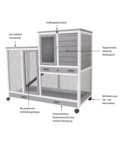 Dehner Lieblinge Nagerheim Janus, Ca. B120/H105/T60 Cm -Garten & Außenbereich 6932420 WE IG 003 DehnerLieblingeNagerheimIndoorJanus