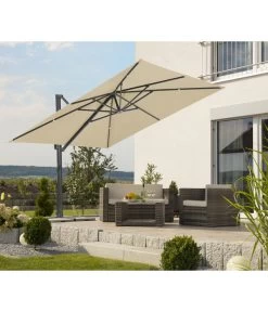 Schneider Ampelschirm Rhodos Smart, Quadratisch, Ca. B300/T300 Cm -Garten & Außenbereich 6953384 WE MO 001 SchneiderAmpelschirmRhodosSmartnatur