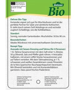 Bioland Koriander -Garten & Außenbereich 8001984 BioKoriander Etikett neu 2