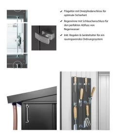 Biohort Gerätehaus Europa 3, Ca. B264/H203/T176 Cm -Garten & Außenbereich M500000100 WE IG 001 BiohortGeraetehausEuropa3